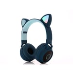 pc gaming headset SFBBBO Cute Cat Ear LED Bluetooth Headphone Bluetooth 5.0 Kids Headphones Glowing Light Handsfree Headset Gaming Earphones for PC C 028CBluenobox