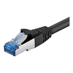 Cat 6a S/FTP LSZH Netværkskabel - Sort - 1 m