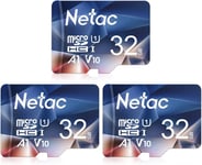 32G Lot de 3 Cartes m?moire A1,U1,C10,V10,FHD,600X,UHS-I Vitesse jusqu'? 90/10 Mo/Sec (R/W) Micro SD Card pour t?l?phone,cam?scope,Switch,GoPro Pablet