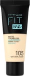 Maybelline Fit Me Foundation, Matte & Poreless, Full Coverage Blendable Normal 