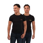 Armani Mens 2 Pack T-Shirts in Black Cotton - Size Large