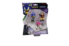 BANDAI Sonic Prime Collectable Figures 3 Pack Set 2 | 3 6.5cm Sonic The Hedgehog Models Based On The Sonic Prime Netflix TV Show | Sonic Toys Make Great Gaming Merchandise For Adults And Kids