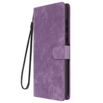 Case for Samsung Galaxy A05 Brushed Faux Leather Wrist Strap Violet