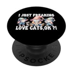 Funny Cat Saying For Cat Mom And Dad Who Love Cat Gnomes PopSockets PopGrip Adhésif