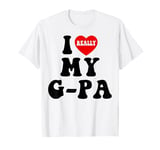 I Love (Heart) My G-Pa Grandpa Kids Granddaughter Grandson T-Shirt