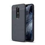 Nokia 6.1 Plus (X6) Leather Texture Case Navy