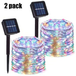 (12M 100LEDMulticolor 2PC)7m Solar Led Light Outdoor Festoon Led Lamppu Solar Garden Outdoor Fairy Garland String Joulukoristeet 4321pakkaus