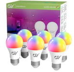 GY Lot de 6 Ampoules Connectée WiFi LED Compatible avec Alexa/Google Home,E27 9W 850LM Intelligente Dimmable A60 Ampoule Multicouleurs RGB+Blanc Chaud/Froid 2700K-6500K