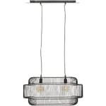 Luminaire Suspension en métal filaire noir l 33.5 x p 33 cm - Atmosphera