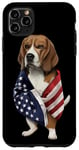 Coque pour iPhone 11 Pro Max Beagle Dog Patriot Wrap dans le drapeau des USA American Spirit