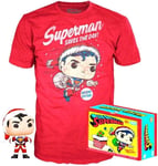 Funko Pop & T-Shirt Superman Christmas Flocked Size T-Shirt Adult Medium New