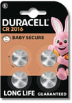 4 x DURACELL CR2016 3V Lithium Coin Cell Button Batteries DL2016 2016 Long Last