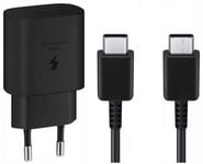 Genuine Samsung Charger 25W Super Fast 2 Pin EU Mains Charger Plug & USB-C Cable