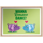 Viva Piñata Wanna Romance Dance Pig Art Print Giclee Art Print - A3 - Wooden Frame