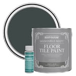 Rust-Oleum Black Washable Matt Floor Tile Paint - Black Sand 2.5L