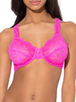 Smart & Sexy Women's Signature Lace Unlined Underwire Bra, Available in Single and 2 Packs, Opaque, Medium Pink, 38D