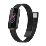 Justerbart armband i rostfritt stål för Fitbit Luxe/luxe Special Edition Fitness Tracker för kvinnor och män Black