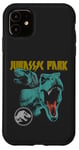 Coque pour iPhone 11 Jurassic World T-Rex Rock Band Distressed Logo