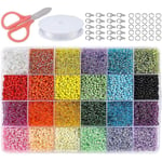 Glaspärlor 24 färger Små pärlor Kit Armbandspärlor för smyckestillverkning 4MM 5000Pcs