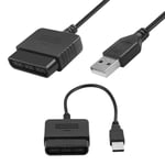 NEW Black 15cm USB Adapter Cable For PS2 Game Pad Controller to PS3 PC