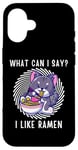 Coque pour iPhone 16 Mignon chat kawaii chaton What Can i Say I Like Ramen Nouilles