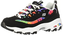 Skechers Fille D'lites Summer Fiesta Baskets, Black Black Black Trubuck Multi Mesh White Trim Bkmt, 35.5 EU