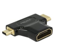 Delock Adapter High Speed HDMI with Ethernet - HDMI-A female > HDMI Mini-C male + Micro-D male - HDMI-adapter