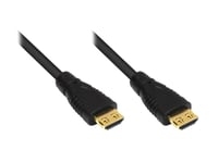 Høyhastighets Hdmi®-Kabel Med Ethernet, 4K*2K, 24K Gullbelagte Kontakter Og Kobberkontakter Inkl. Låsebeskyttelse, Ofc, Svart, 10M, Gode Tilkoblinger (Gc-M0007)