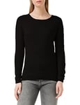 VERO MODA Women's Vmcare Structure Ls O-Neck Blouse Noos Jumper, Black (Noir - Noir), XS UK