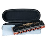 Cascha Harmonica en sib majeur Débutant & Avancé I Harmonica diatonique 10 trous de haute qualité, son excellent, Rangement & entretien idéals avec étui & chiffon de soin Harmonica Blues