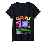 Womens In My 10th Birthday Era Ten Bday 10 Year Old Birthday Girl V-Neck T-Shirt