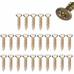 100x vis fraisée filet complet acier bichromaté cruciforme uniquadrex bois aggloméré meuble, M3,5 x 25 mm