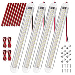 URAQT Barre de Lumière Intérieure à LED, 4PCS 12V Barre Lumineuse Intérieure 80LED avec Interrupteur on/Off, 800LM Blanche Barre de Bande Lampe pour Voiture/Camion/Camping-Car/Bateau/Van (9-90V DC