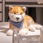 Chongker Animaux en Peluche Fait à la Main Peluche Chat et Chien réaliste Jouet Compagnon Kawaii Cadeau pour Les Femmes Anniversaire Peluche Chat Chien Amoureux(Akita)