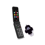 Flip 4G Mobile Phone Black Big Button for Elderly with Emergency Button