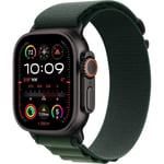 Apple Watch Ultra 2 GPS + Cellular - 49mm - Boîtier Black Titanium - Bracelet Dark Green Alpine Loop - Large