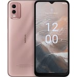 Nokia C32 6.5” HD+ Smartphone with 4GB RAM/64GB ROM, 50MP/8MP cameras, 5000 mAh 3-day Battery Life, Toughened Glass back, IP52 Rating, Fingerprint sensor & Face unlock, Android 13, Dual SIM - Pink