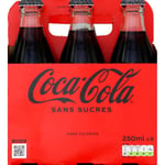 Coca-Cola Sans Sucres Pack 6x25CL Bouteilles Verre