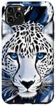 Coque pour iPhone 11 Pro Max Coque de téléphone classique à rayures blanches léopard bleu guépard