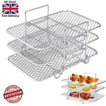 Air Fryer Rack & Grill Stick Stainless Steel Double Basket Accessorie for Ninja