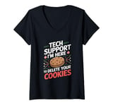 Womens Tech Support Xmas Cookies IT Helpdesk Christmas Computer V-Neck T-Shirt