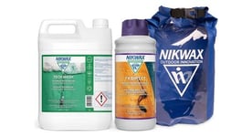 Lessive tech wash 5l et impermeabilisant nikwax tx direct 1l   extra dry bag 10l