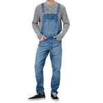 Herr Ljus Denim Lösa Overaller Haklapp Byxor Dungarees Jean Jumpsuits Dark Blue M