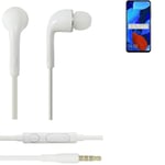 Earphones pour Huawei nova 5T in ear headset stereo blanc
