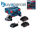 Bosch GWS 18V-7 125 18v 125mm Brushless Angle Grinder L-BOXX - 2 x 4ah ProCore 