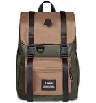 Invicta Backpack, CHAT COLORBLOCK, Eco-friendly Knapsack, For Office, Day Trips & Commuting, For School, Sport, Free Time, with Side Pockets & Laptop Sleeve, Italian Design, moss green