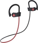 Ecouteurs Bluetooth sans Fil,U8 Casque Bluetooth sans Fil avec Tour de Cou, Écouteur Bluetooth Sport,Oreillette Bluetooth Tour de Cou avec Mic,15 Heures,IPX7 étanche (Rouge)