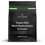 Protein Works - Vegan Diet Meal Replacement Extreme | Plant Based Meal Replacement Shake | Added Vitamins | Aids Weight Loss | 16 Servings | Vanilla Crème | 1kg