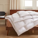 CASABEL Couette 240 x 260 cm en Plumes de Canard 500 g/m² - Chaleur Optimale et Confort Moelleux - Enveloppe 100% Hypoallergénique - Lavable en Machine - Certifiée Oeko-Tex - Couette 2 Personnes