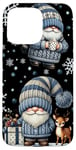 Coque pour iPhone 15 Pro Max Blue Christmas Gnome For Xmas Holidays With Baby Reindeer